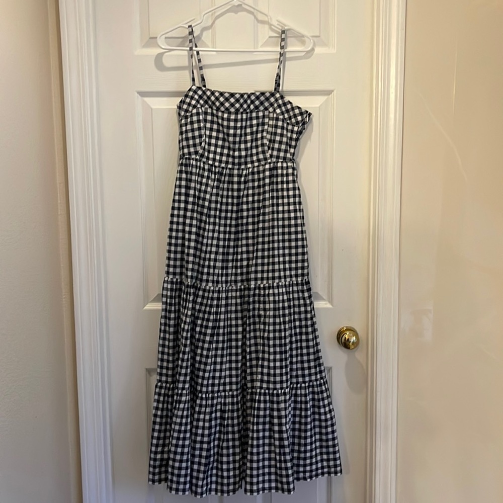 Jcrew gingham midi dress